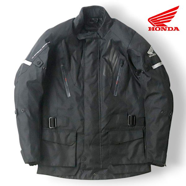 美品 HONDA ホンダ CEマーキング適合 3点プロテクター付き ライナー付き 強靭素材  ウインター レーシングジャケット 黒 S