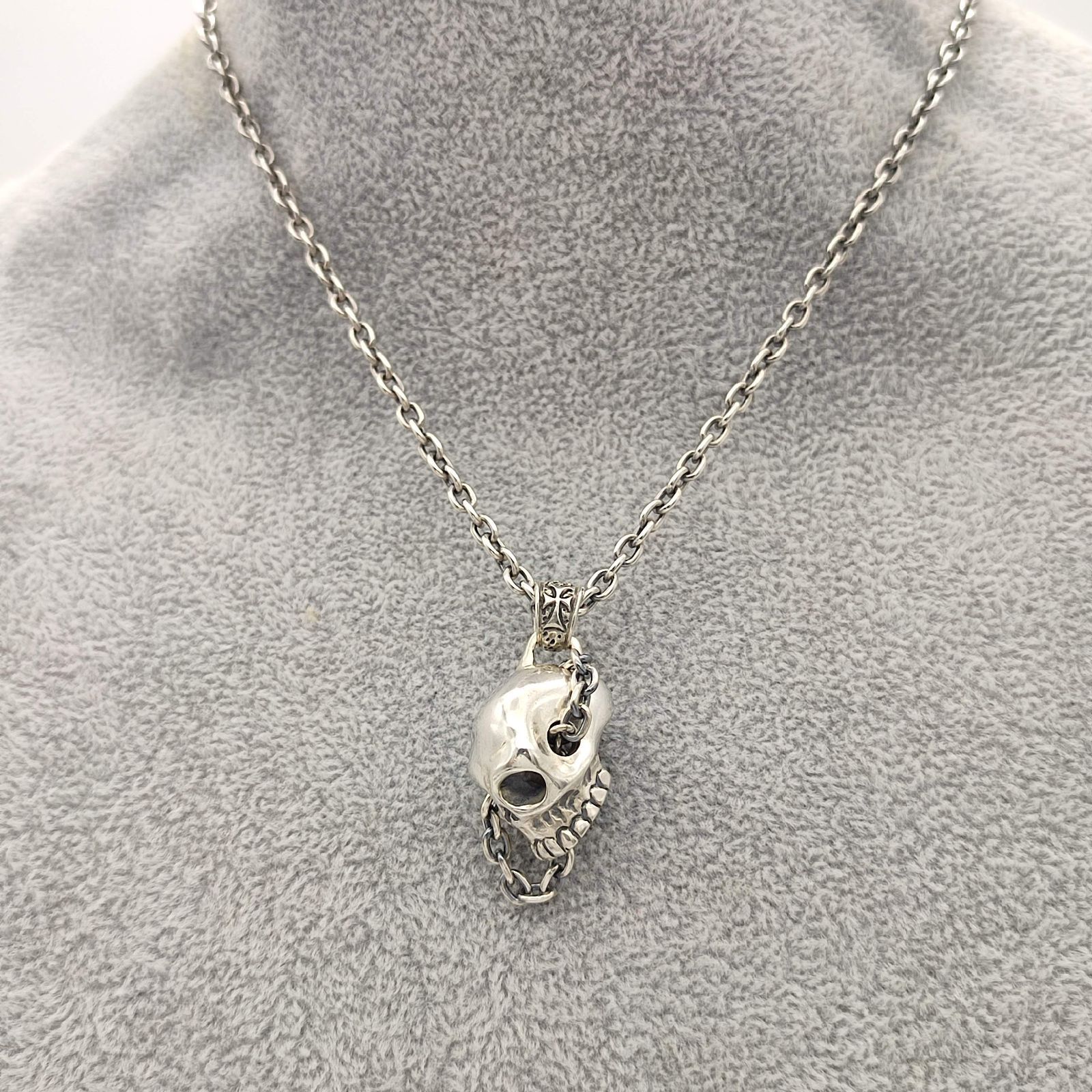 美品】DEAL DESIGN ディールデザイン スカルネックレス SILVER