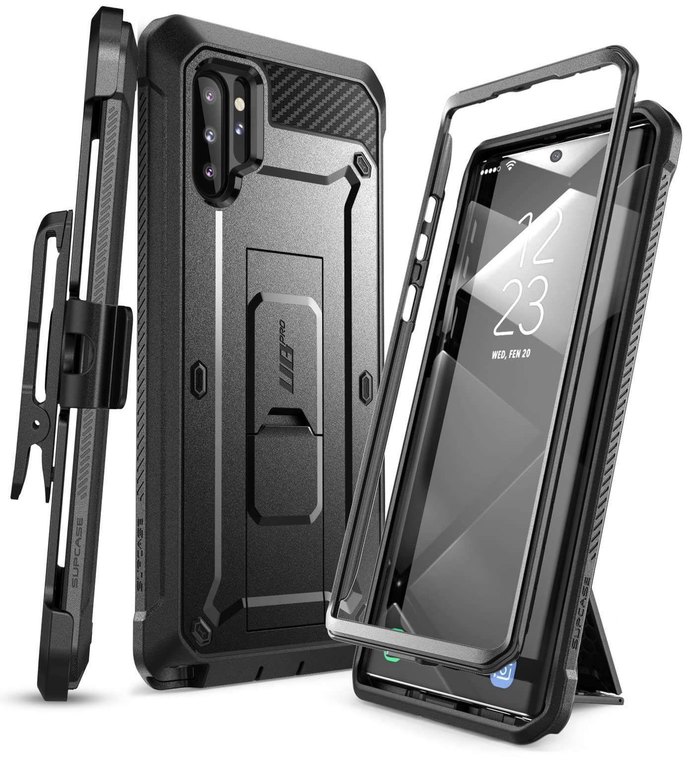 【人気商品】ブラック UBProシリーズ ケース ケース 保護 防塵 耐衝撃 スタンド機能 腰掛けクリップ付属 SCV45] [SC-01M Note10Plus Galaxy SUPCASE