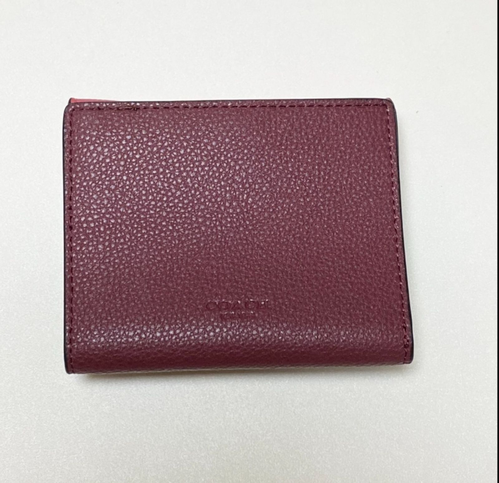 誠実 新品未使用 COACH 二つ折り財布 ミニ財布 ピンク マルチ C4089