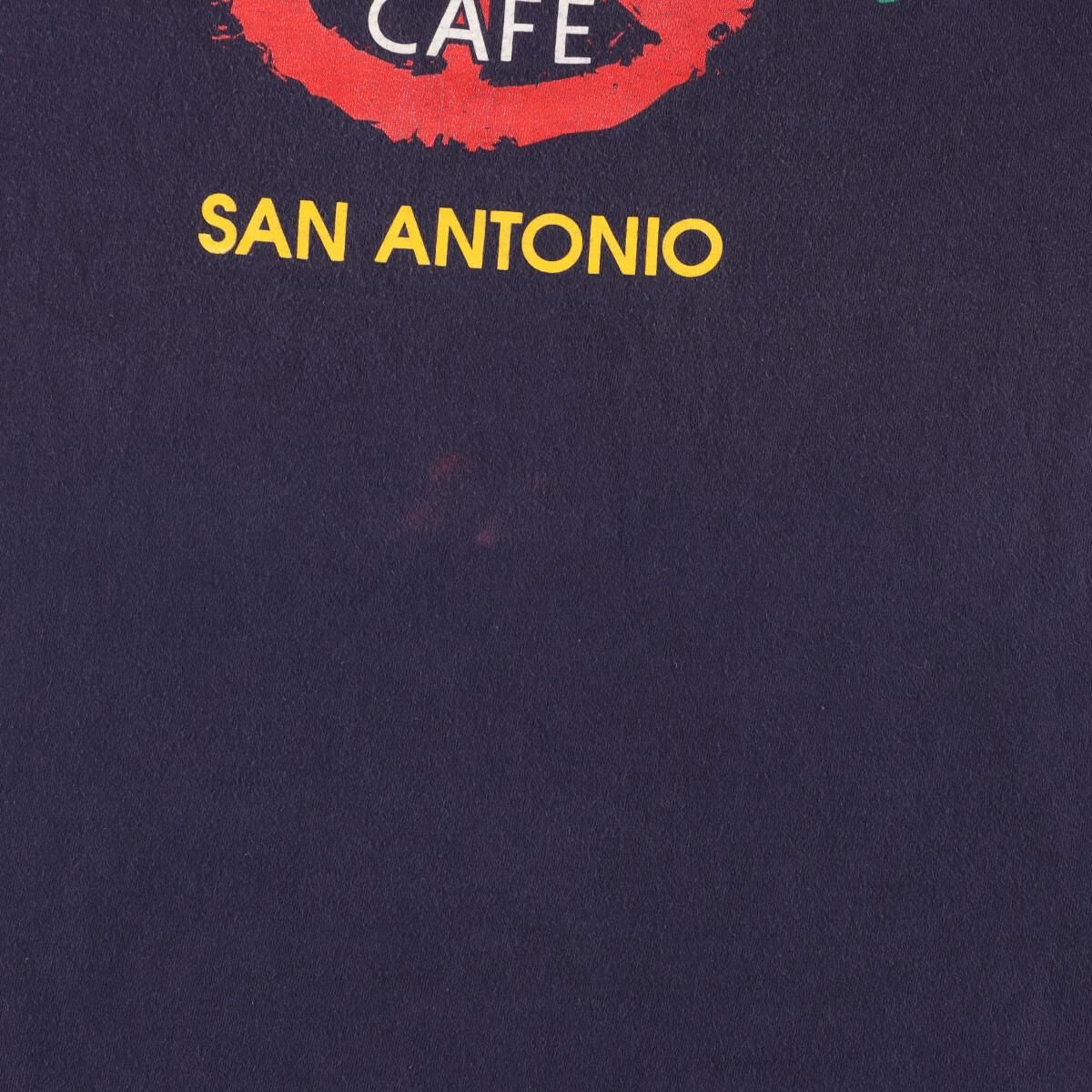 90年代 ハードロックカフェ HARD ROCK CAFE SAN ANTONIO バックプリント アドバタイジング プリントスウェットシャツ トレーナー USA製 メンズS ヴィンテージ /eaa330819