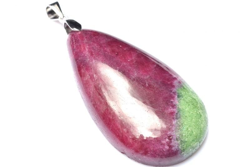 １点物 シルバー925 高品質 ルビーインゾイサイト 44x25mm ドロップ ペンダントトップ パワーストーン 天然石 _PC6317 TALLINNNEXPO_COM