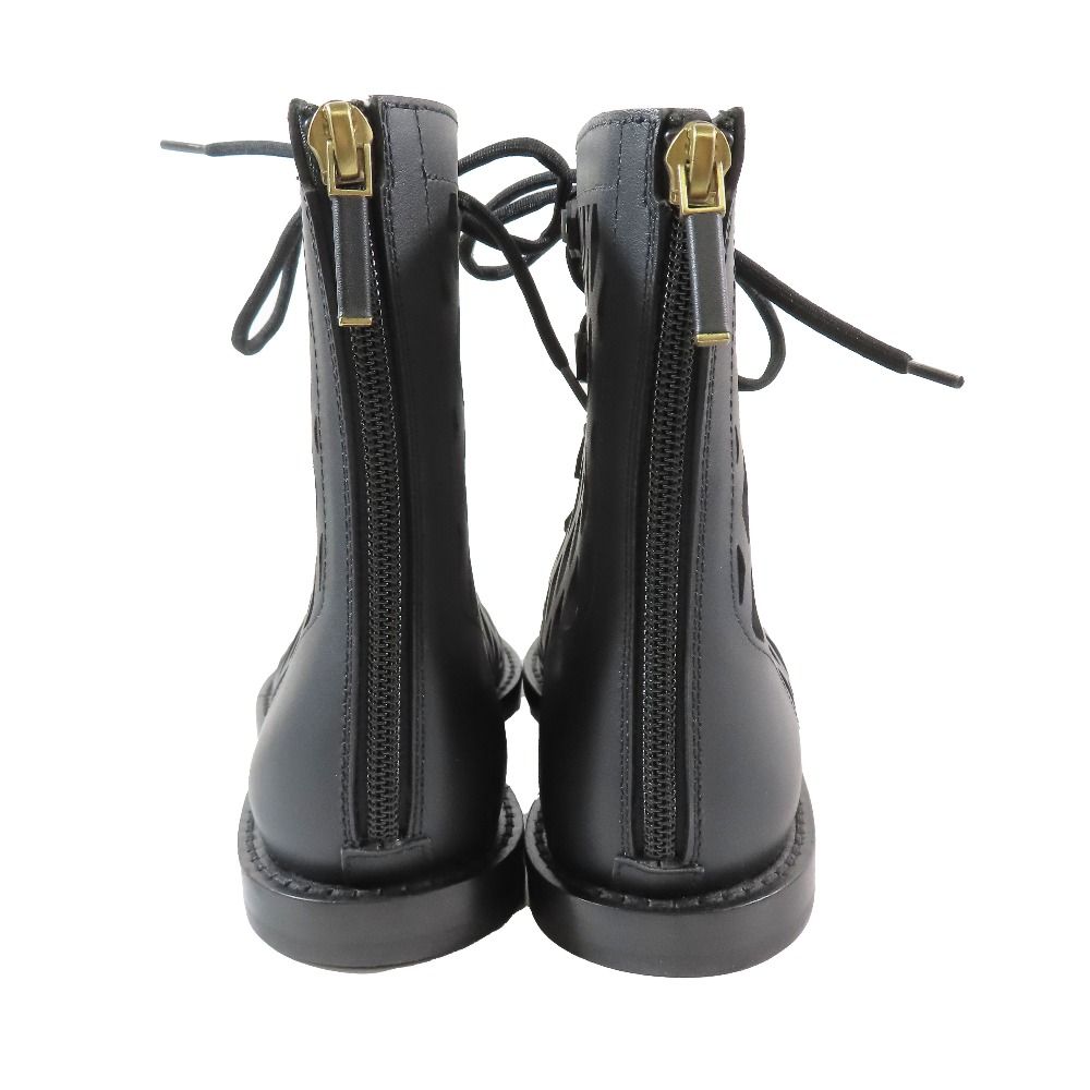 未使用級 クリスチャンディオール ブーツ レザー 黒 バックル 24cm