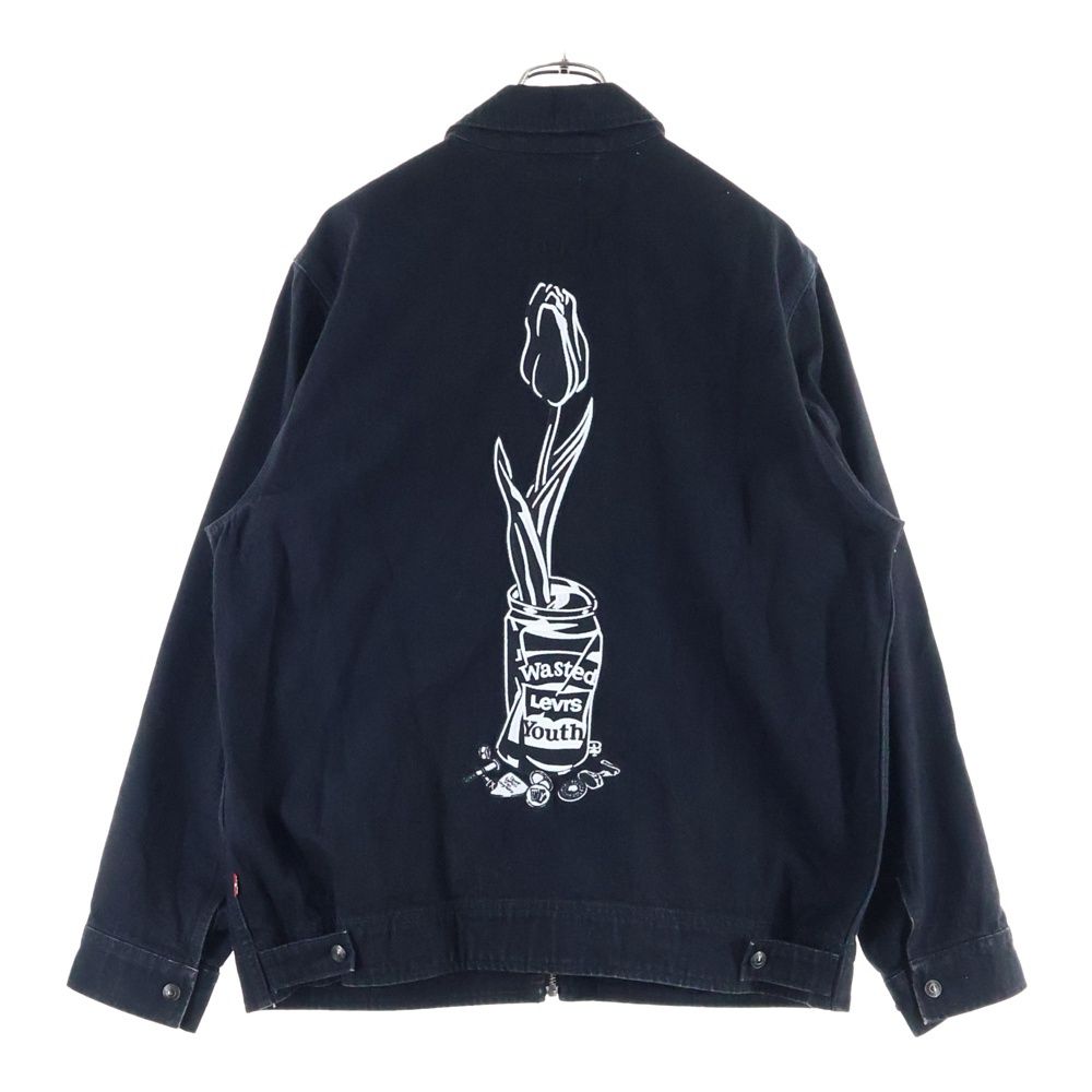 Levi s リーバイス ×Wasted Youth フロントロゴ刺繍 ジップアップ デニムジャケット PC9-A2247-0000 ブラック