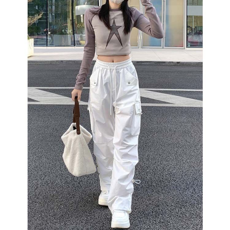 カーゴパンツ レディース ゆったり ワイド ルーズ ズボン