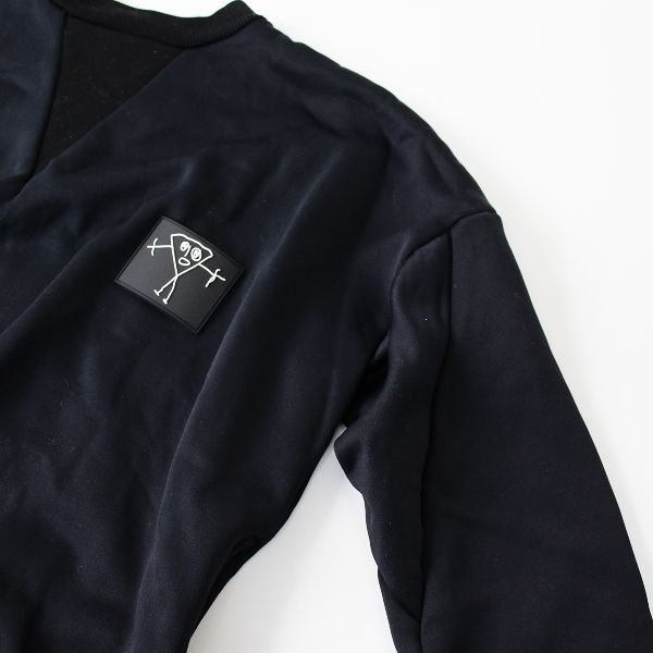 PLAN C プランシー ビアンカパッチ サイドジップスウェット L/ブラック