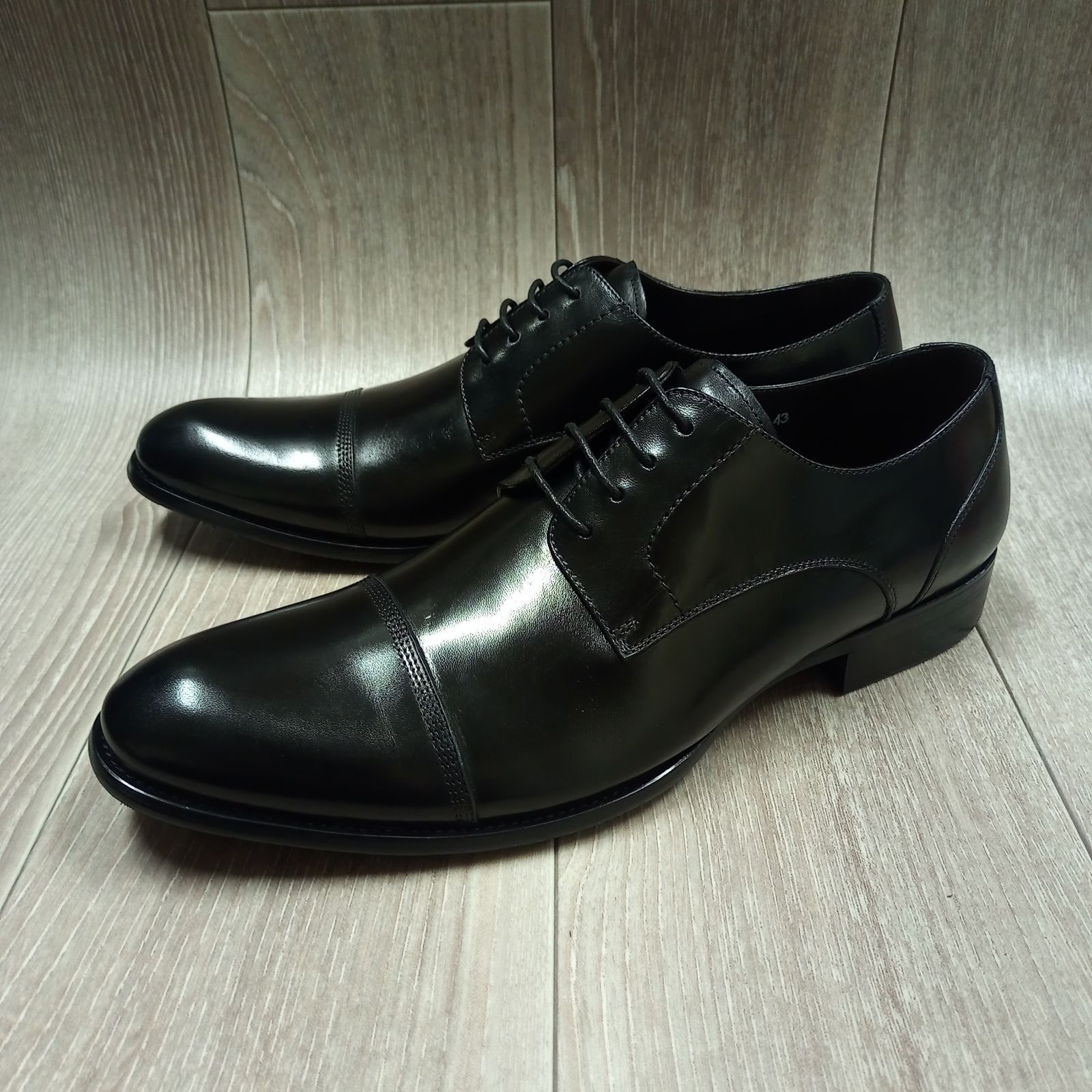 【1サイズ限定】本革ビジネスシューズ サイズ43 ストレートチップ 革靴 紳士靴 - メルカリShops