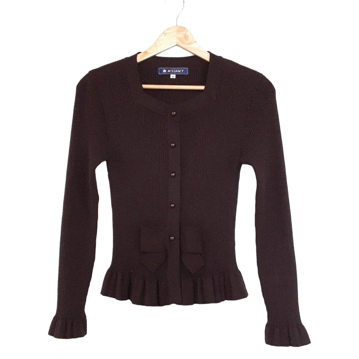 MS’GRACY エムズグレイシー　カーディガン　黒　38 エムズグレイシー カーディガン サイズ38 M レディース - 黒（19191108