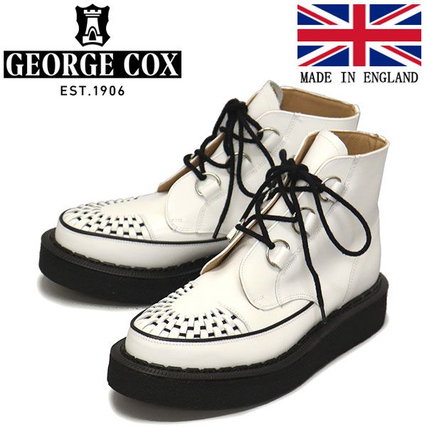 GEORGE COX (ジョージコックス) SKIPTON BOOT 13327 V ラバーソール レザーブーツ 031 WHITE gc UK7.5-約26.5cm