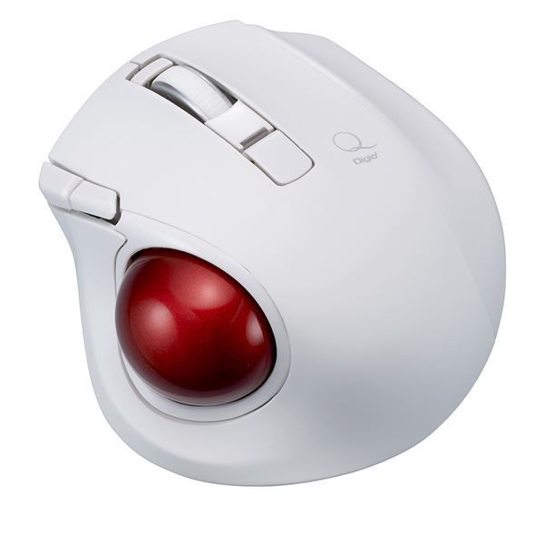 Digio2 Bluetooth 小型静音親指トラックボール 5ボタン レーザー MUS-TBLF225W ホワイト