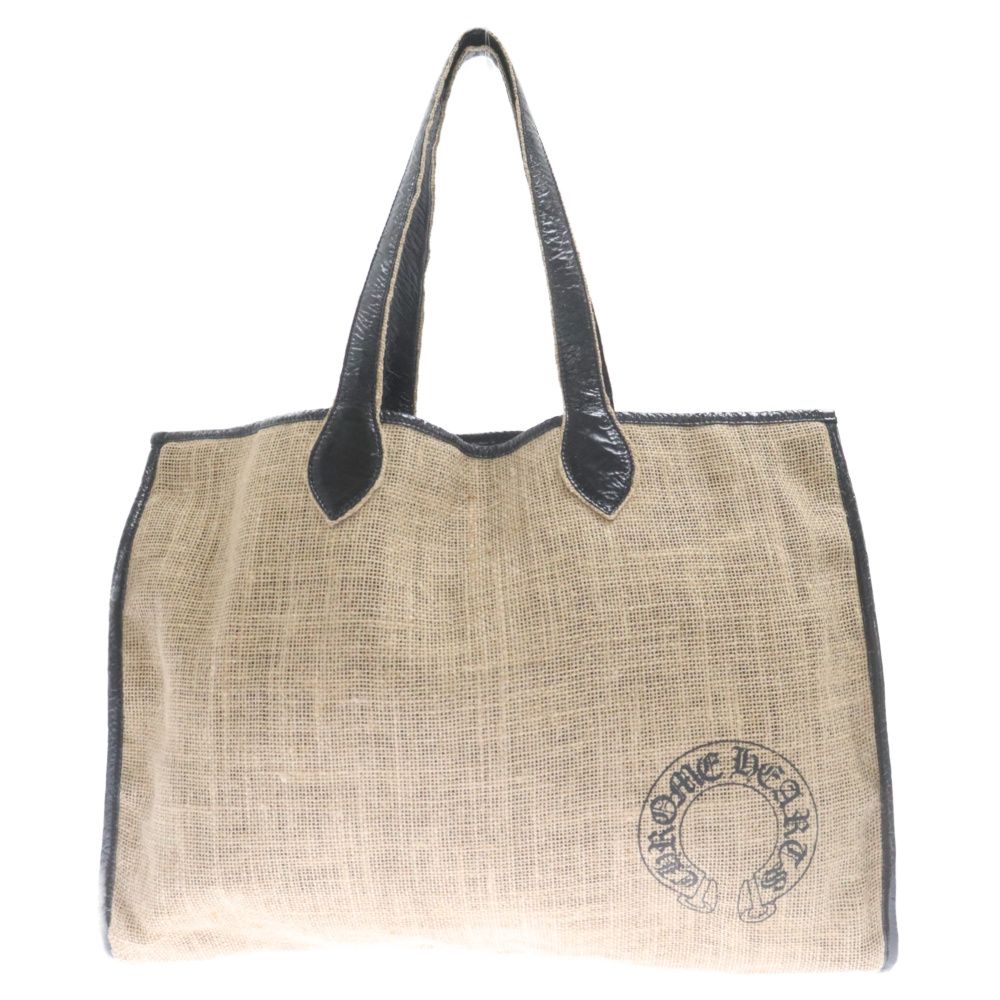 CHROME HEARTS (クロムハーツ) HORSESHOE BEACH BAG ホースシュー ビーチバッグ スクロールラベル ベージュ