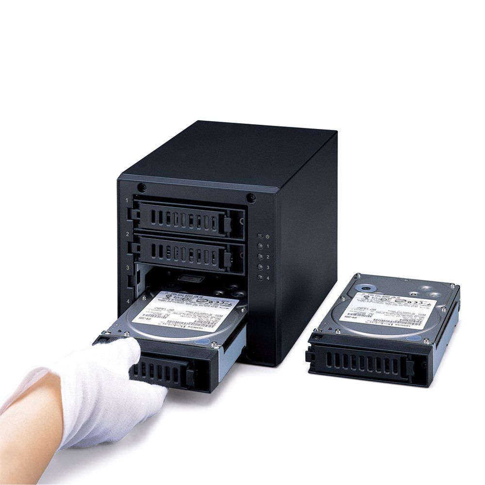 バッファロー BUFFALO RAID 5 USB3.0 外付ハードディスク 4ドライブ