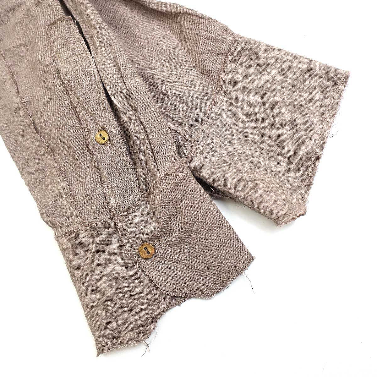 Araki Yuu アラキユウ 21SS Raw Cut No Collar Narrow Shirts カット  