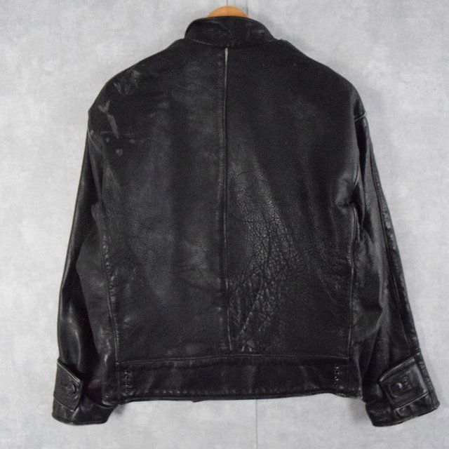 40〜50's スウェーデン軍 レザーモーターサイクルジャケット