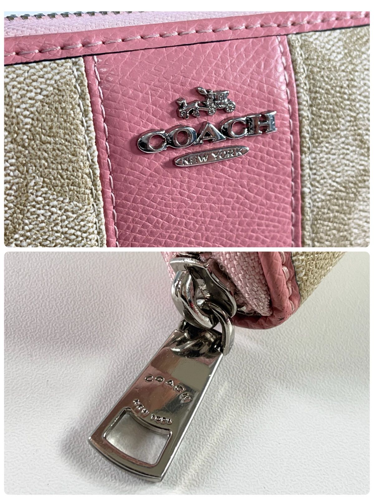 ⭐️新品未使用品✨COACH ピンク 長財布 ☆美品 COACH コーチ シグネチャー 長財布 ピンク F52859