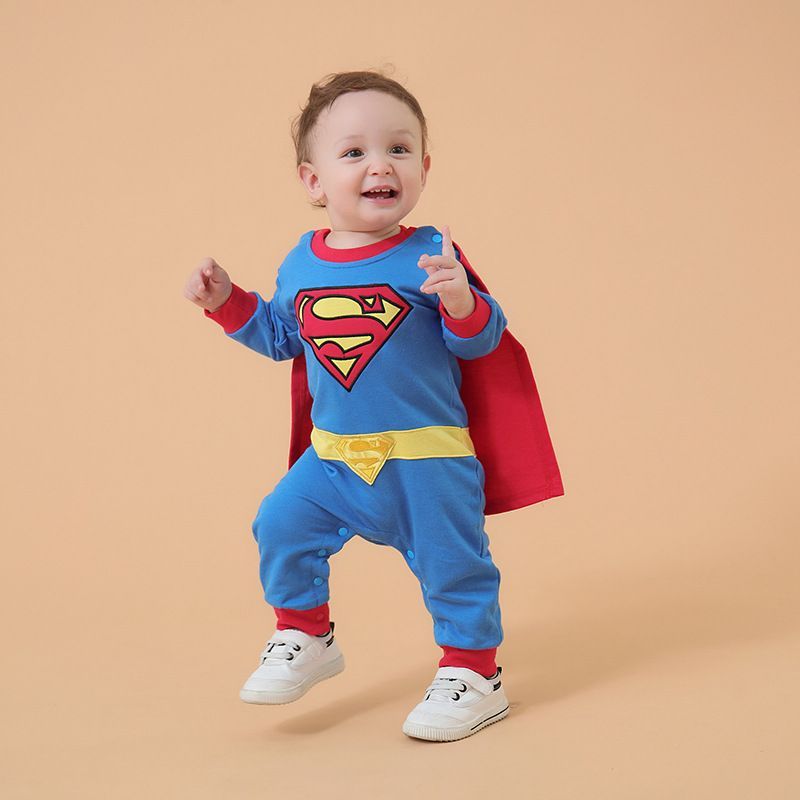 ベビー ヒーロー コスプレ衣装マント付き ロンパース キッズ子供 