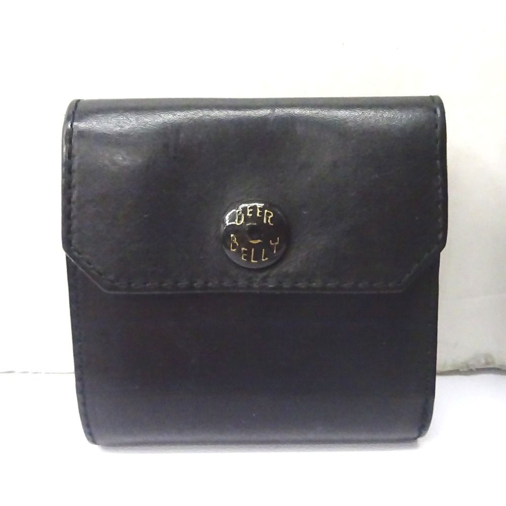 BEERBELLY ハッチバック　ブラックレザー 二つ折り財布 BEERBELLY 二つ折り財布 メンズ 財布 本革 ビアベリー HATCHBAK