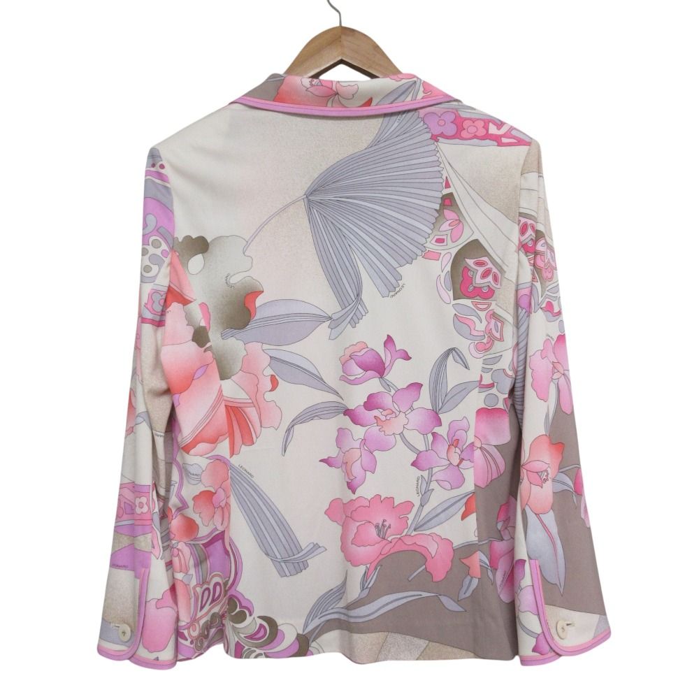 美品 LEONARD FASIHON レオナール 花柄 カンカン素材 2B