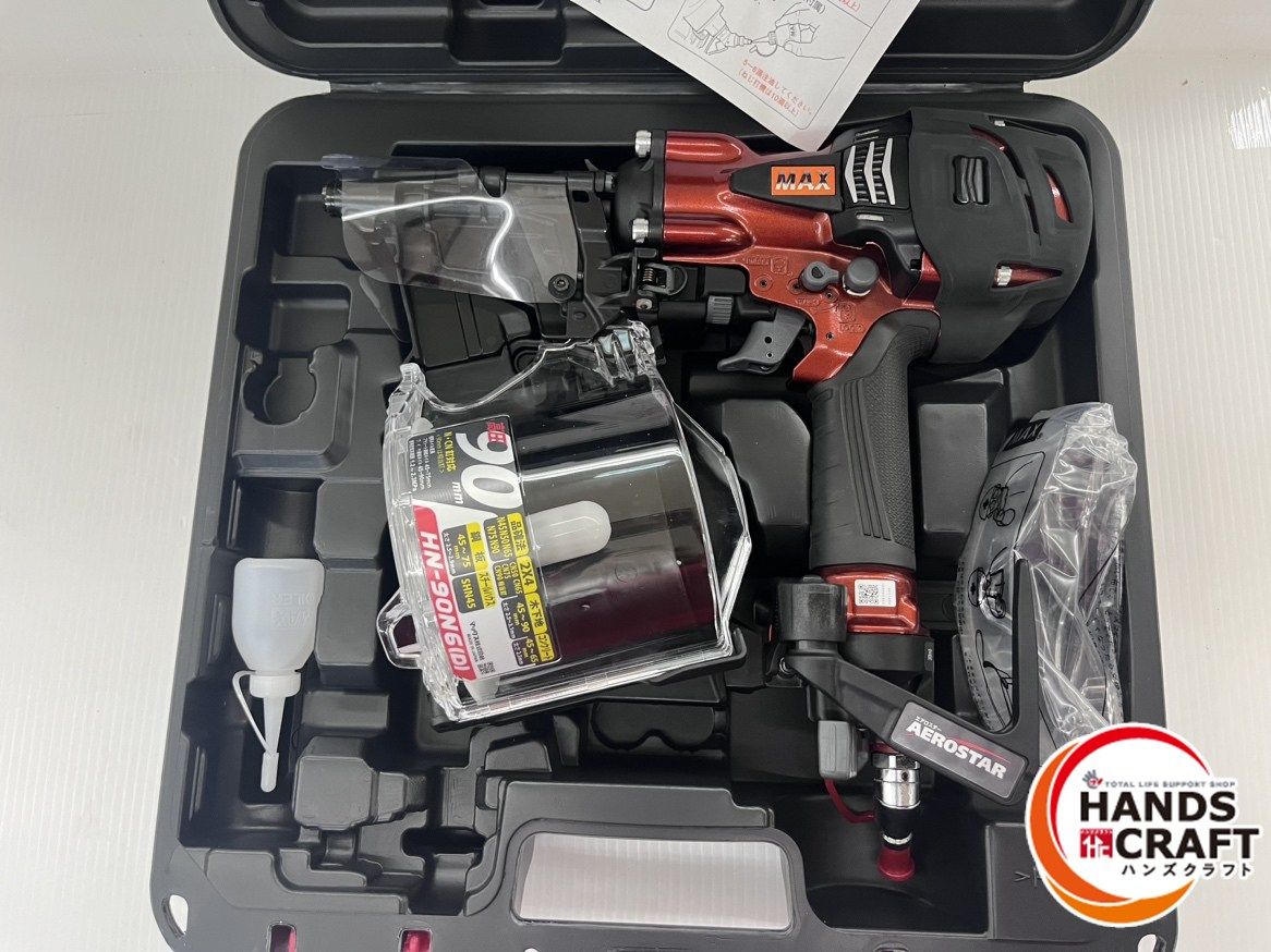 マックス MAX 90mm 高圧釘打機 HN-90N6 D -R マイスターレッド エアロスター ♥品
