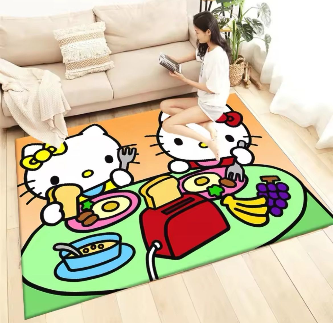 ハローキティ マット シート 希少 レア ヴィンテージ 日用品 雑貨 防水ラグ ハローキティ マット シート 希少 レア ヴィンテージ 日用品 雑貨 防水