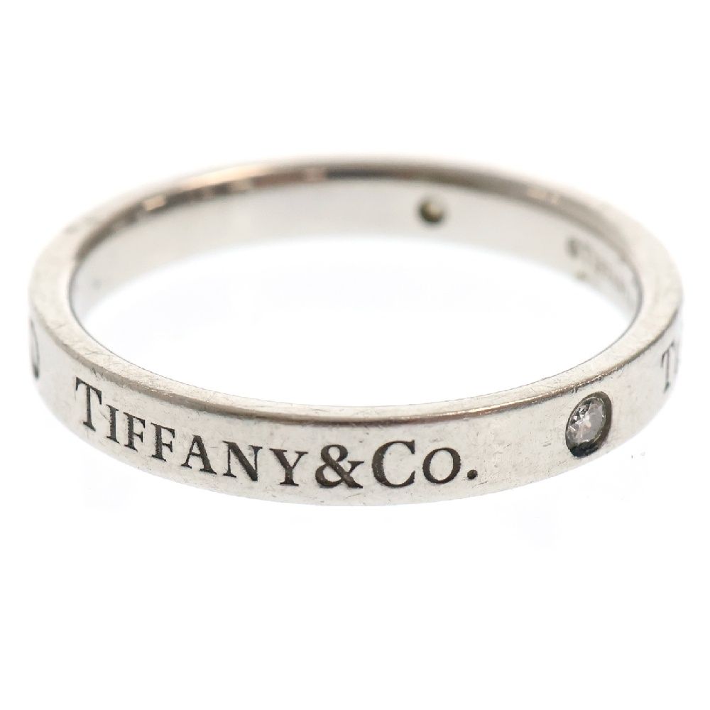 美品 ティファニー 13号 pt950 フラット バンドリング 指輪 リング TIFFANY & Co. (ティファニー) PT950 フラットバンド ダイヤリング