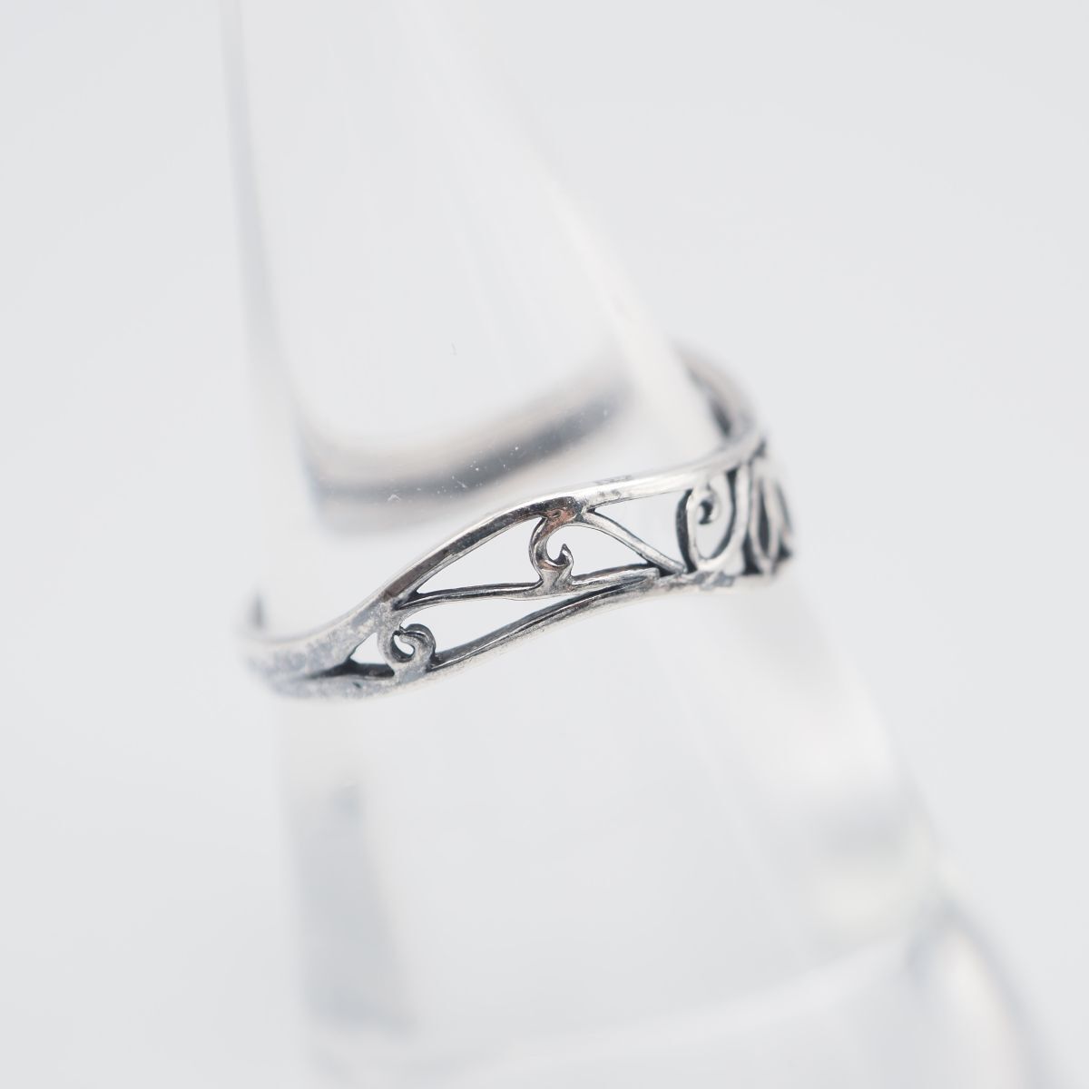 B692 ヴィンテージ SILVER刻印 リング 透かし彫り デザイン