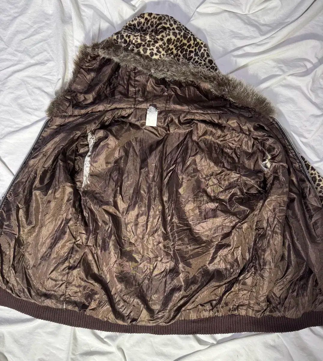  ヴィンテージ レオパード ファー ジップアップパーカー フード付き パーカー トップス