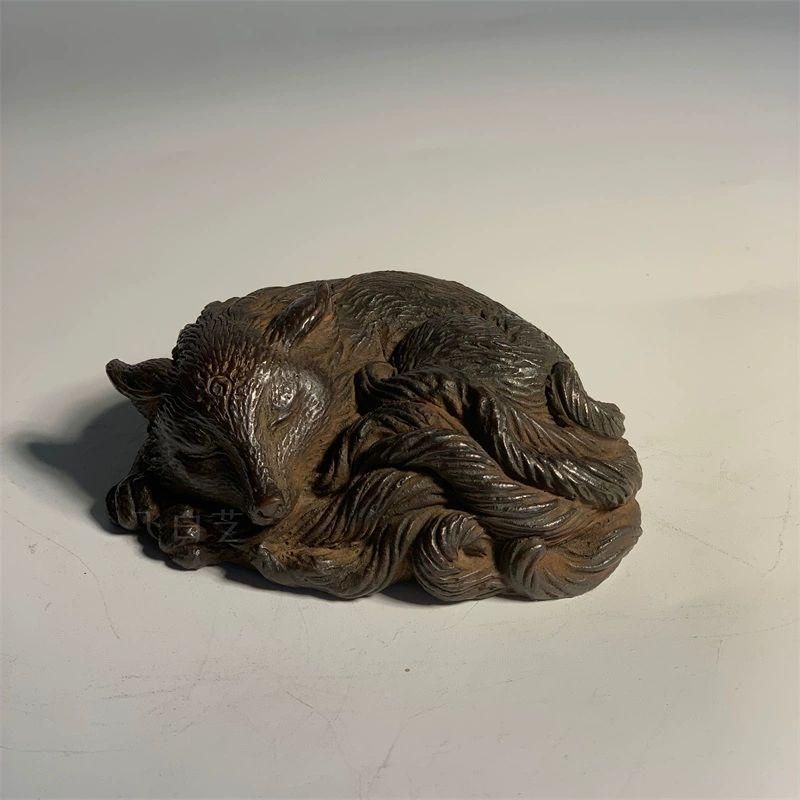 石像 九尾狐 禅意 茶寵 文鎮 装飾品 工芸品 置物 - メルカリ
