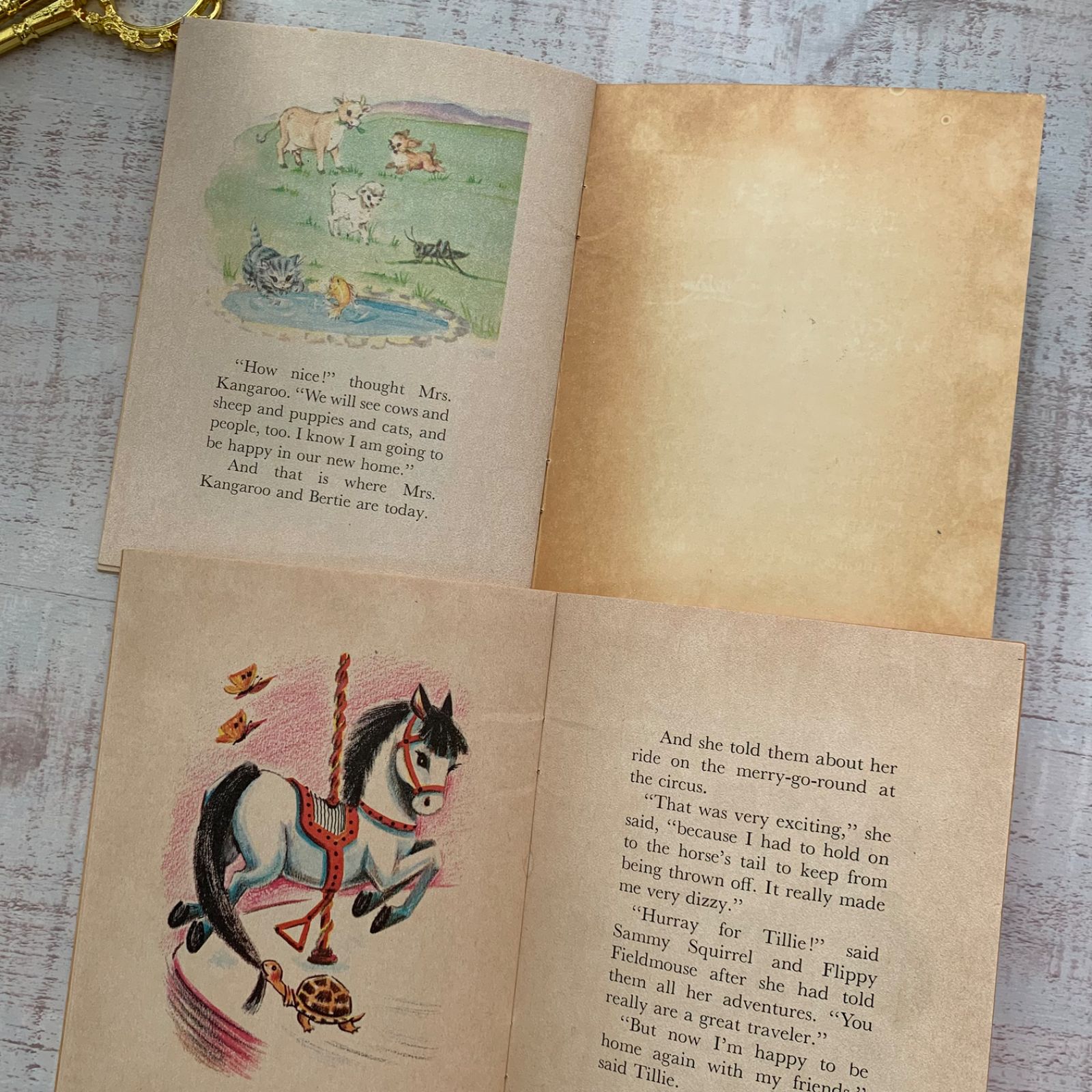 大容量ジャンクジャーナル素材に♡ビンテージ紙モノ洋書ノート古書 絵本 洋書 ヴィンテージ絵本 TINY ELF 4冊セット ジャンクジャーナル