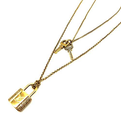 ルイヴィトン LV パドロック ネックレス M01593 ゴールド ラインストーン アクセサリー レディース LOUIS VUITTON ＡＢランク