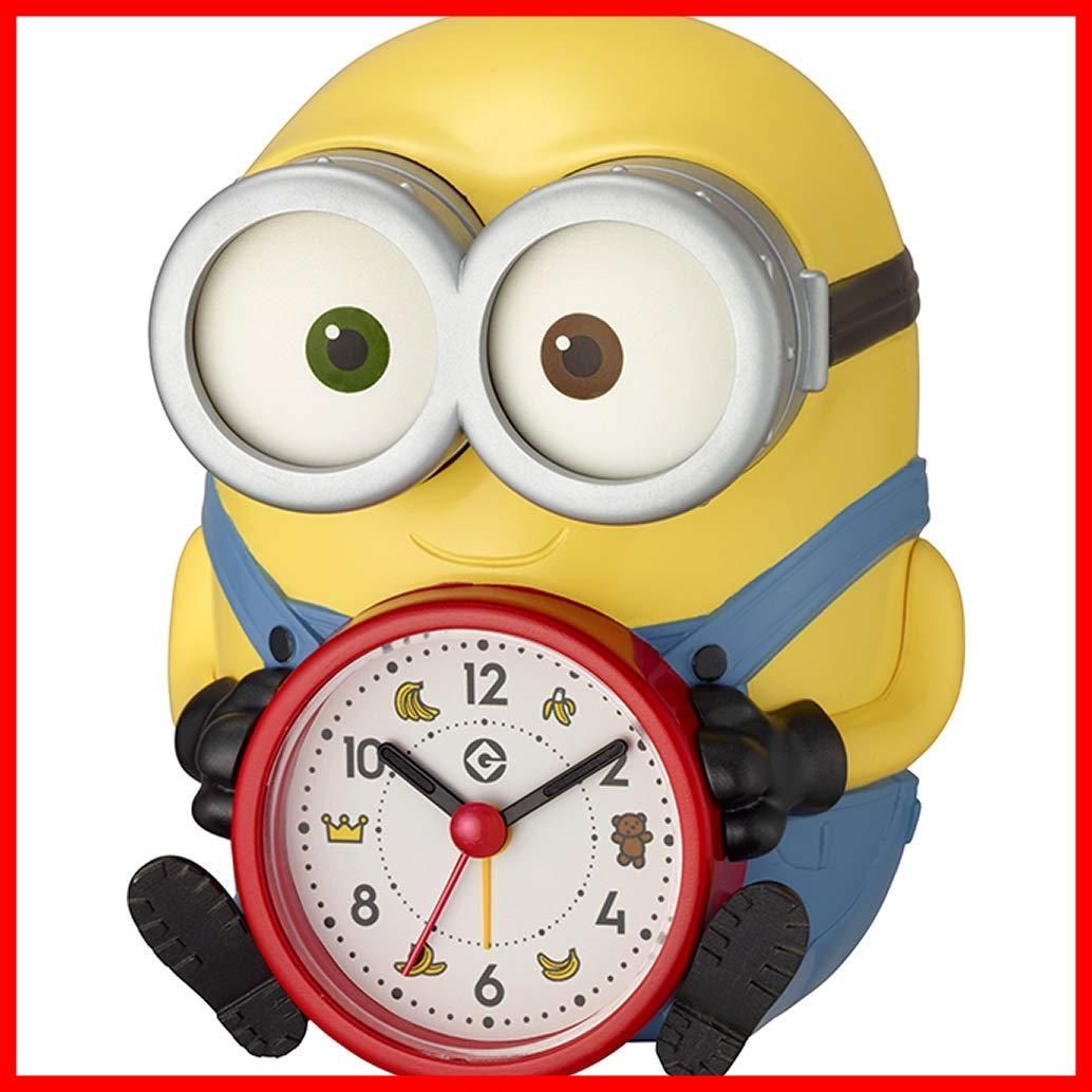 【人気商品】目覚まし時計 音声 置き時計 アラーム ミニオン/ボブ イエロー 15.2x12.1x12.3cm リズム(RHYTHM) 4REA30ME33
