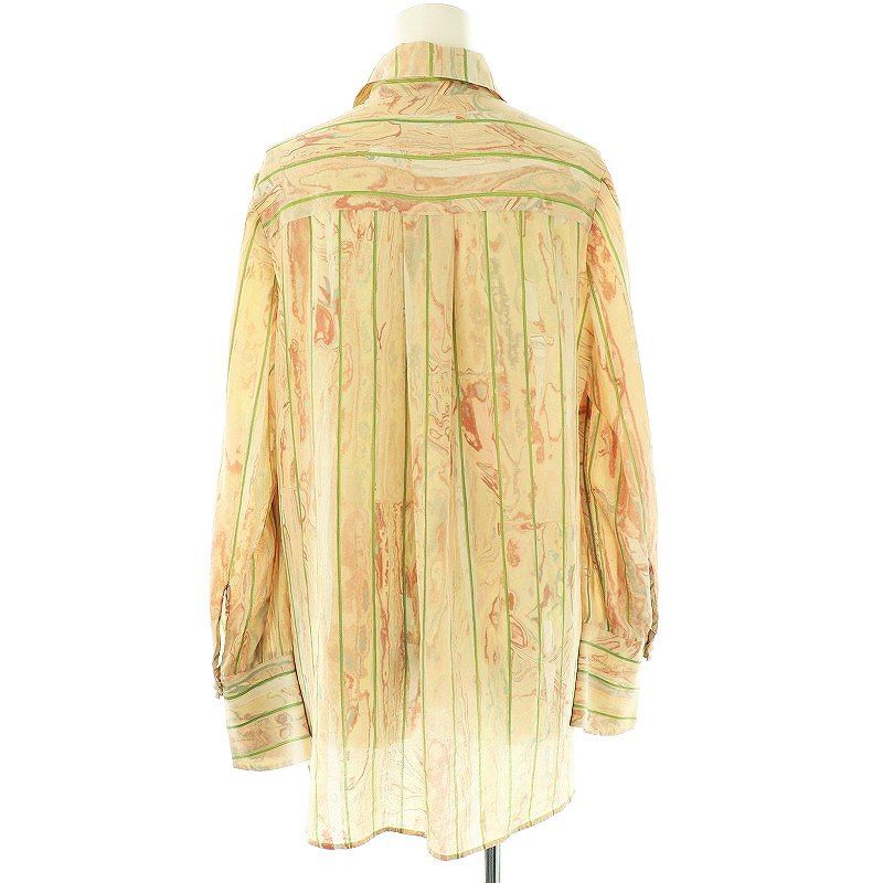 mame kurogouchi◆Marble Print Silk Shirt/1/コットン/BEG/総柄/MM22PS-SH705 マメクロゴウチ Mame Kurogouchi 22PS Marble Print Silk Shirt