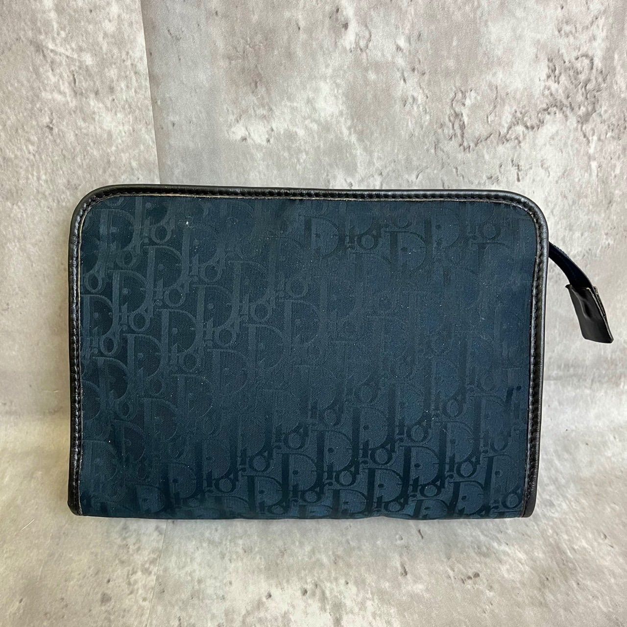 ✨良品✨ Christian Dior クリスチャンディオール クラッチバッグ セカンドバッグ 小物入れ トロッタ 総柄 ロゴタグ キャンバスレザー  ユニセックス レディース メンズ ネイビー 紺色 - メルカリ