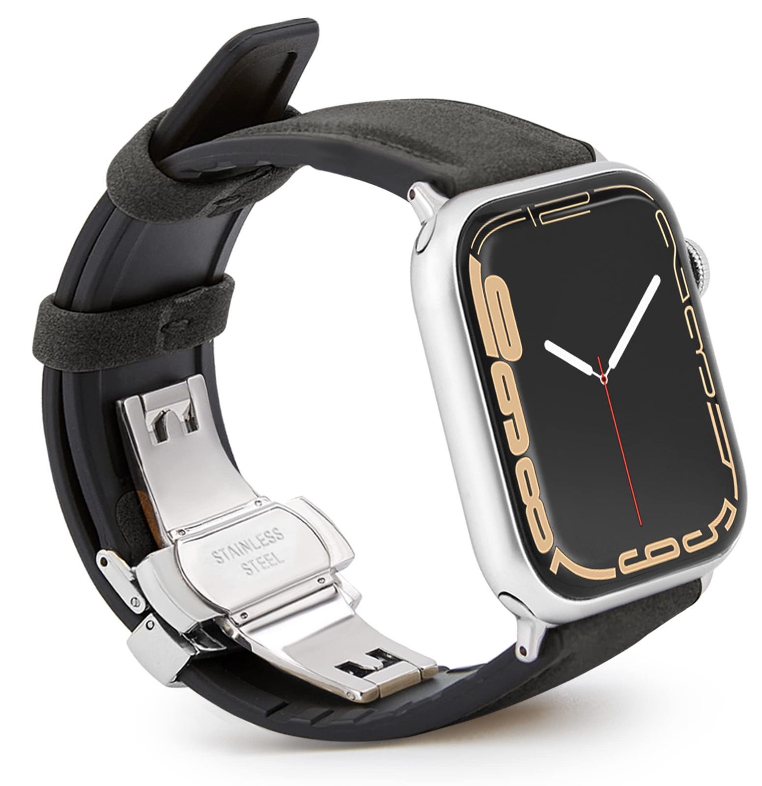[Ｘｒｅｉｓｉ] コンパチブル apple watch バンド44mm / 45mm / 49mm 本革/スポーツバンド 交換ベルト シリコン製 アップルウォッチ ベルト45mm レザー プッシュ式 Ｄバックル/ピンバックル 手作り柔ら