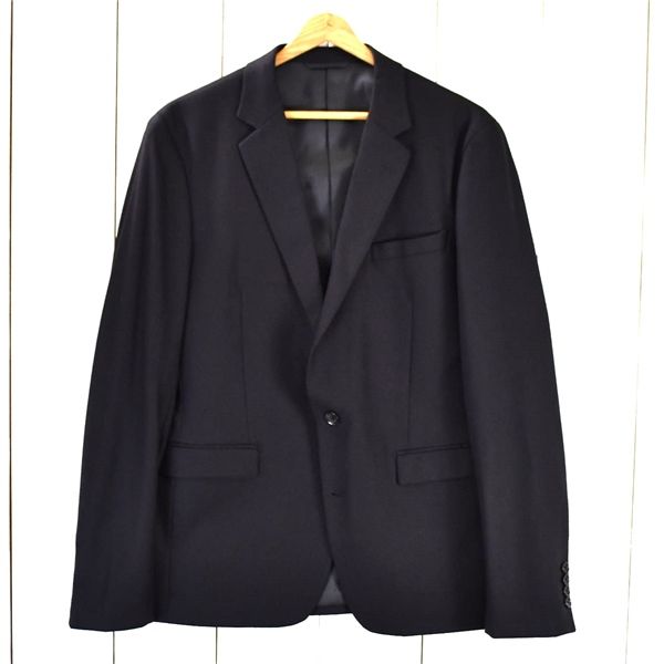4TL034】美品 スーツカンパニー N.G.A.C 2つボタン シングル ジャケット 185cm-6Drop / L ブラック 袖口4つ釦 本切羽 NG3274【中古】【メンズビジネス】202412