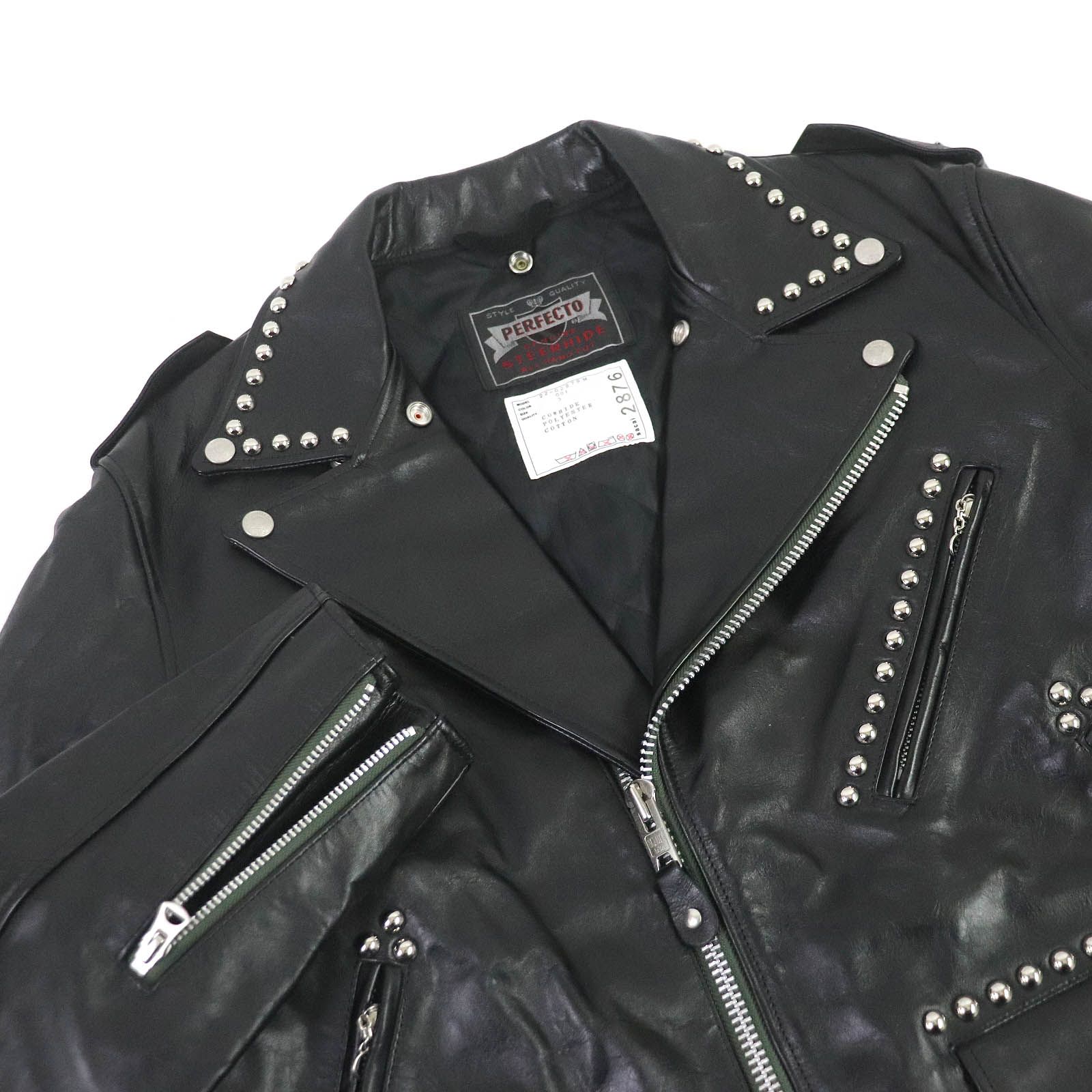 極美品□Sacai サカイ Schott 2022年製 22-02876M レザー