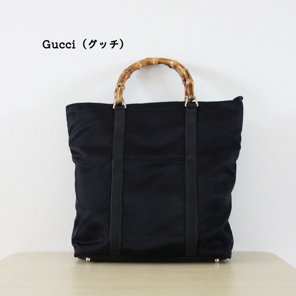 中古)GUCCI グッチ トートバッグ ブラック バンブー ハンドバッグ