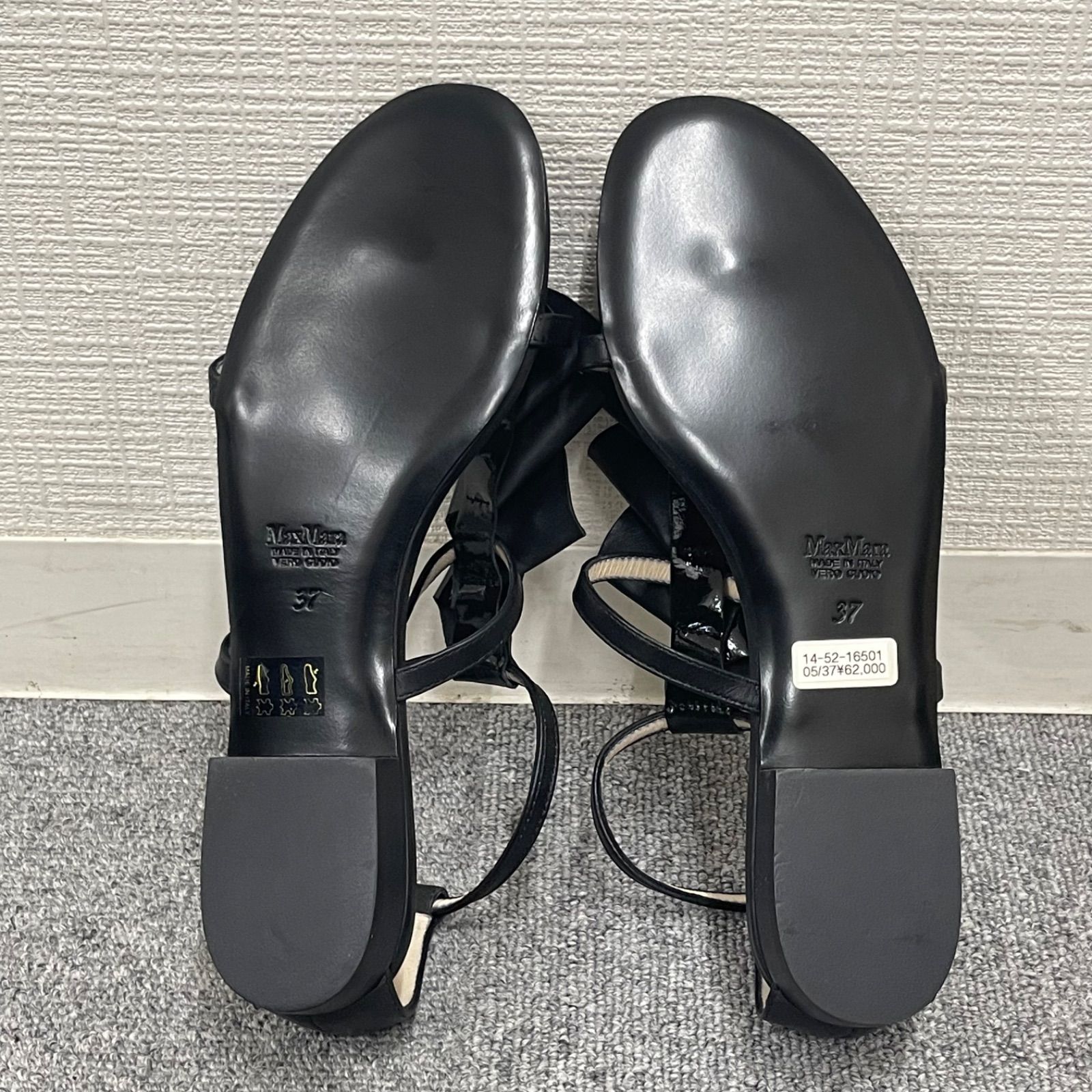 NPA】MaxMara マックスマーラ エナメルサンダル ブラック 黒 - メルカリ