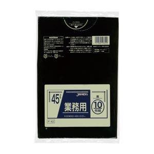 （まとめ買い）ジャパックス 業務用ポリ袋45L 黒(10枚入) P-42 【×10セット】