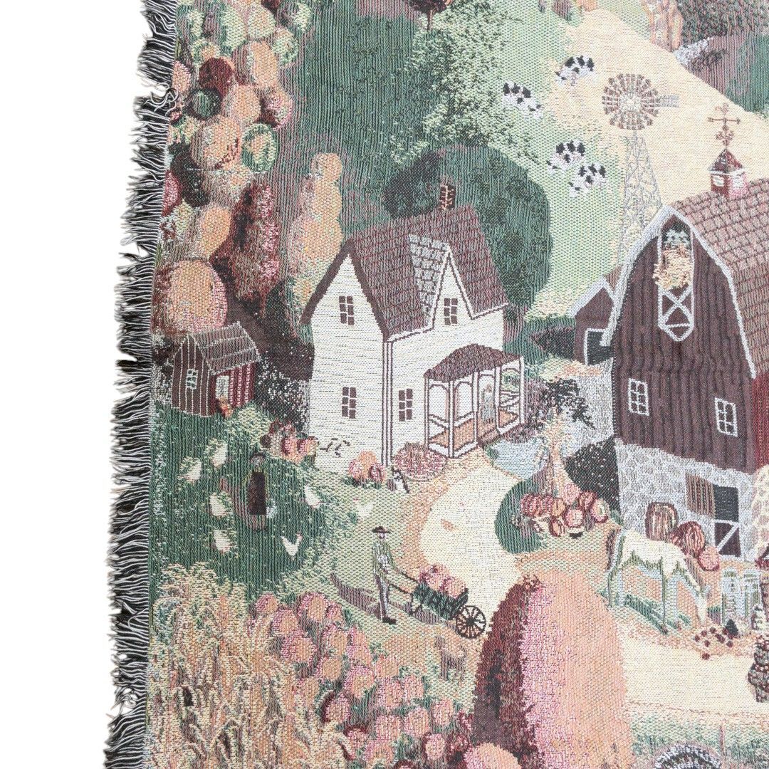 vintageラグ カーペット 農村 風景 アート ヴィレッジ 1241 VINTAGE