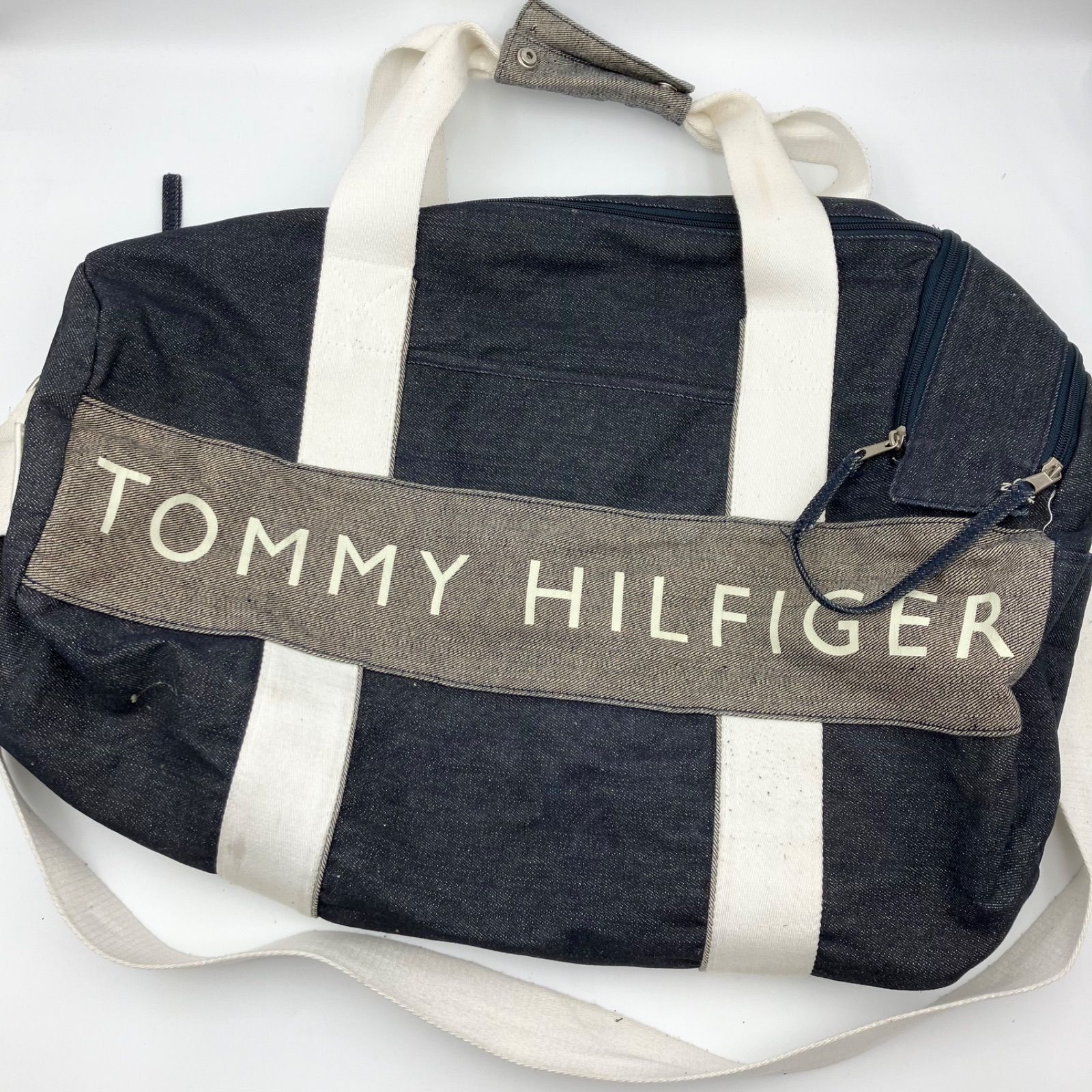 TOMMY HILFIGER トミーヒルフィガー ボストンバッグ ドラムバッグ デニム インディゴ ショルダーバッグ 2way レディース BAG 鞄 カバン 大容量 旅行 SG155-13