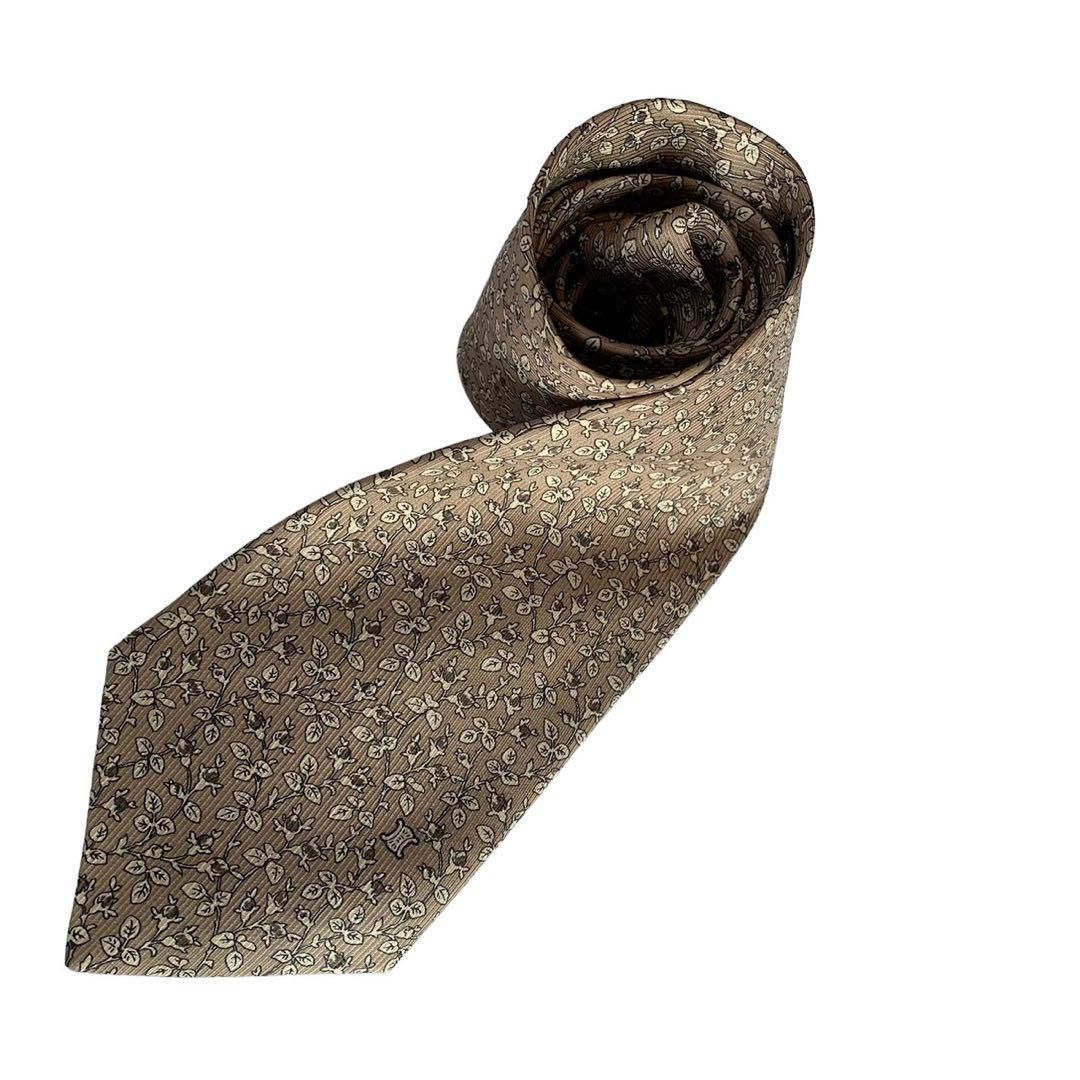 セリーヌ 高級シルクネクタイ チェック柄 グリーン セリーヌ CELINE