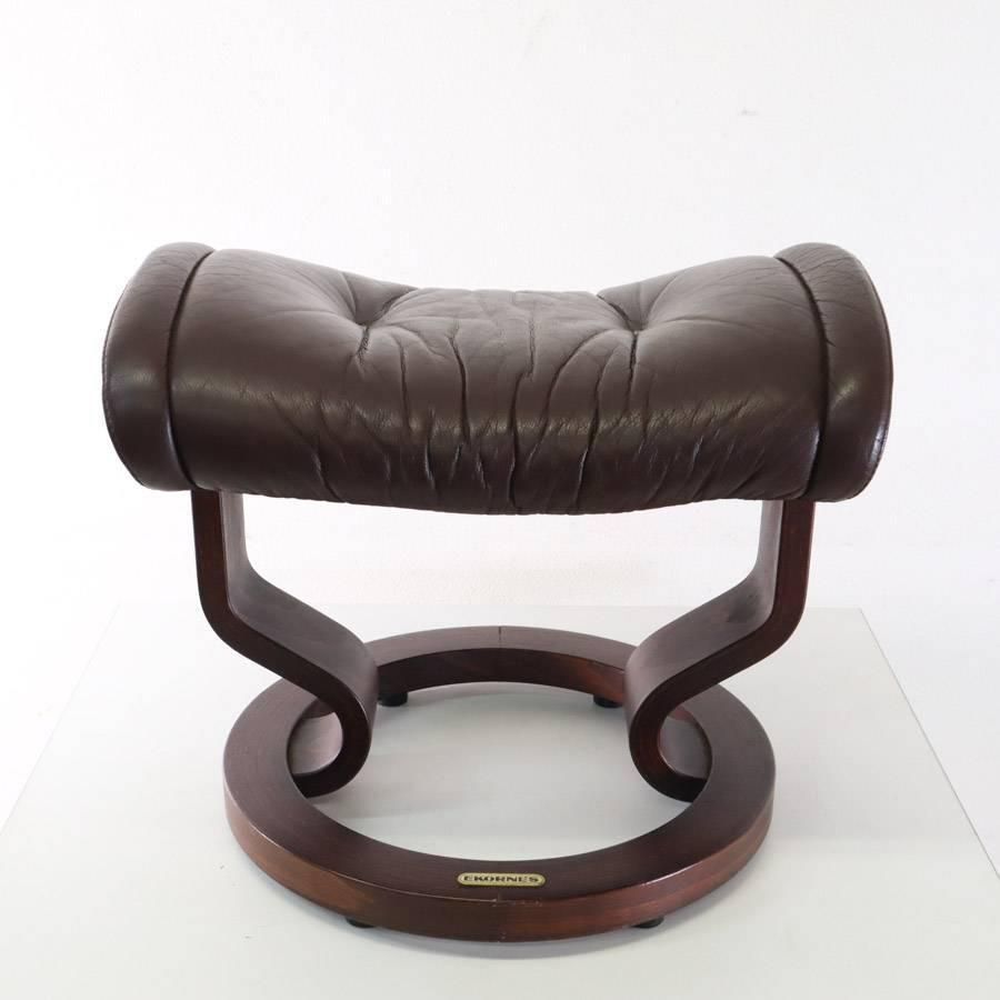 ストレスレスチェア用 オットマン ダークブラウン 本革 北欧 エコーネス 277h12