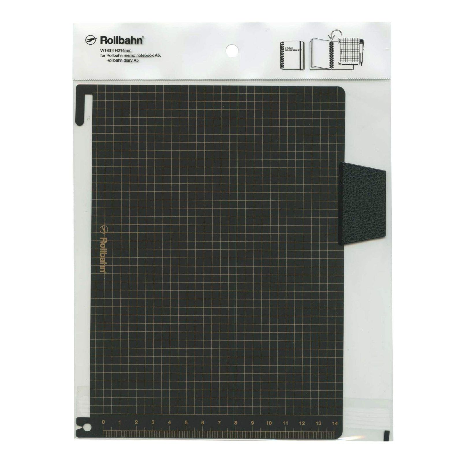 デルフォニックス ロルバーンポケット付メモA 5用 下敷き ブラック