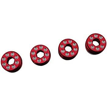 Hot Racing AON21N02 アルミデルリンキャップ ハブナット Oリング付き レッドアルマ1/8