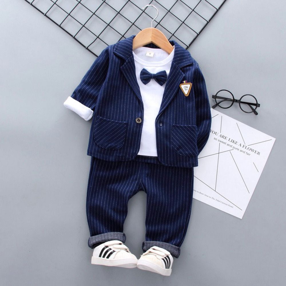 ネイビー  110CM  フォーマルスーツ 男の子 ３点セット bbyz2022 男の子 フォーマル 入園式 卒園式 ベビー服 スーツ 3点 セット 80 90 100 110 cm 子供 春 おしゃれ 赤ちゃん セットアップ ジャケット 