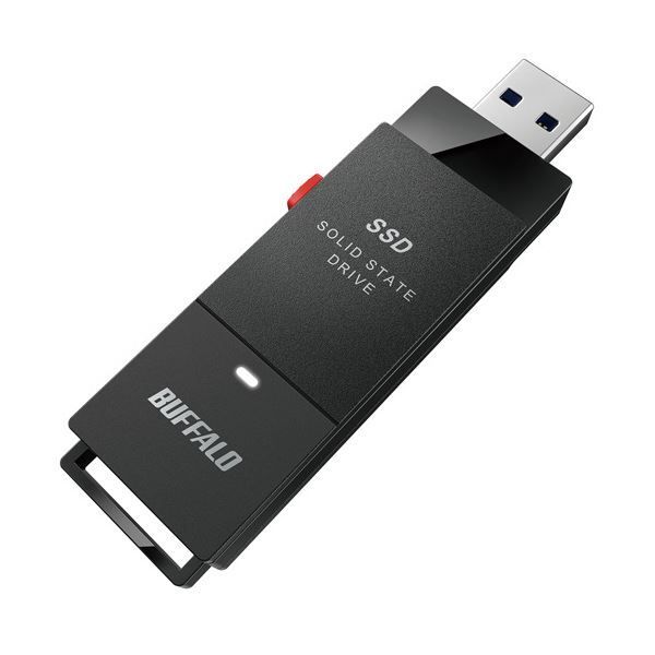 バッファロー USB3.2 Gen2 TV録画 スティック型SSD 1TB ブラック SSD-SCT1.0U3-BA 1台