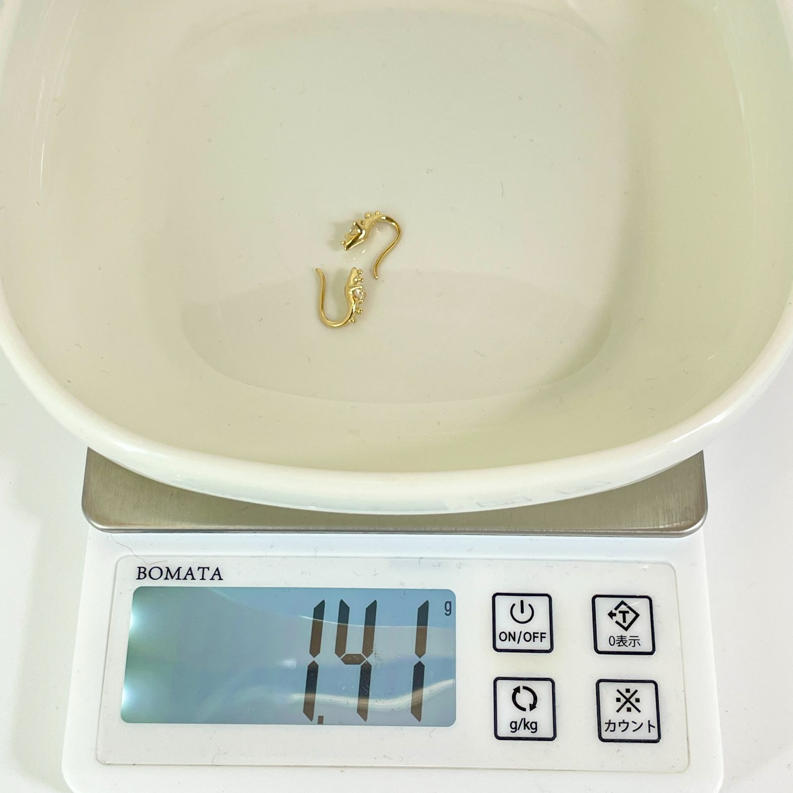 インプレッセ トカゲ ピアス K18 ストーン/24-2740S トカゲピアス