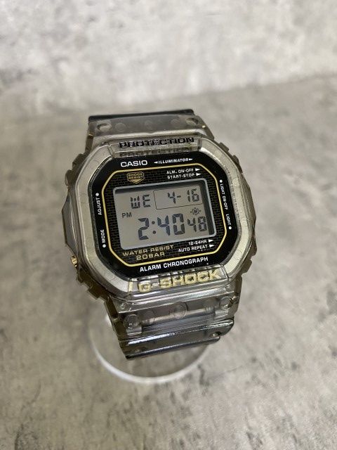 25周年 CASIO ｼﾞｰｼｮｯｸ 時計 ﾃﾞｼﾞﾀﾙ ｸｫｰﾂ 20BAR ｽｹﾙﾄﾝ CASIO ｵｰｼｬﾝｸﾞﾚｰ 33892818