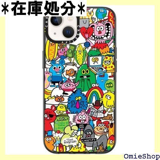 CASETiFY コンパクト iPhone 13 ケース MIL規格準拠 2x MIL-STD-810G /1.2mからの落下テストをクリア - Fun Friends by Jon Burgerman - ブラック 688
